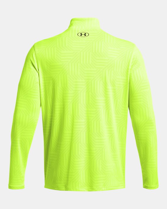 Koszulka męska UA Tech™ Vent Geotessa z zamkiem do połowy długości, Yellow, pdpMainDesktop image number 3
